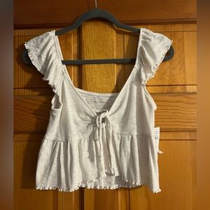 American eagle cream crop tank/shirt